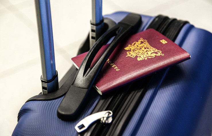 Suitcase and Passport
